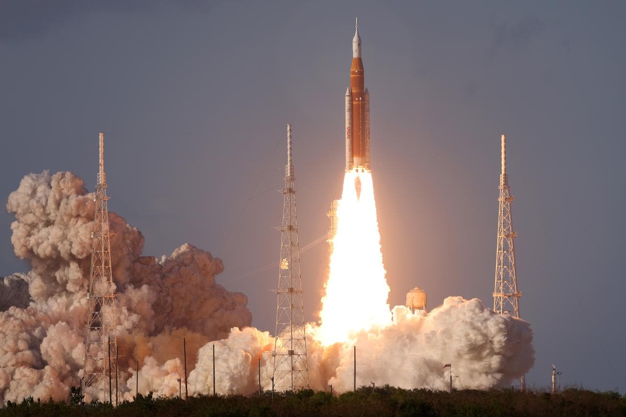 NASA's SLS rocket lifts off on the Artemis II mission from Kennedy Space Center