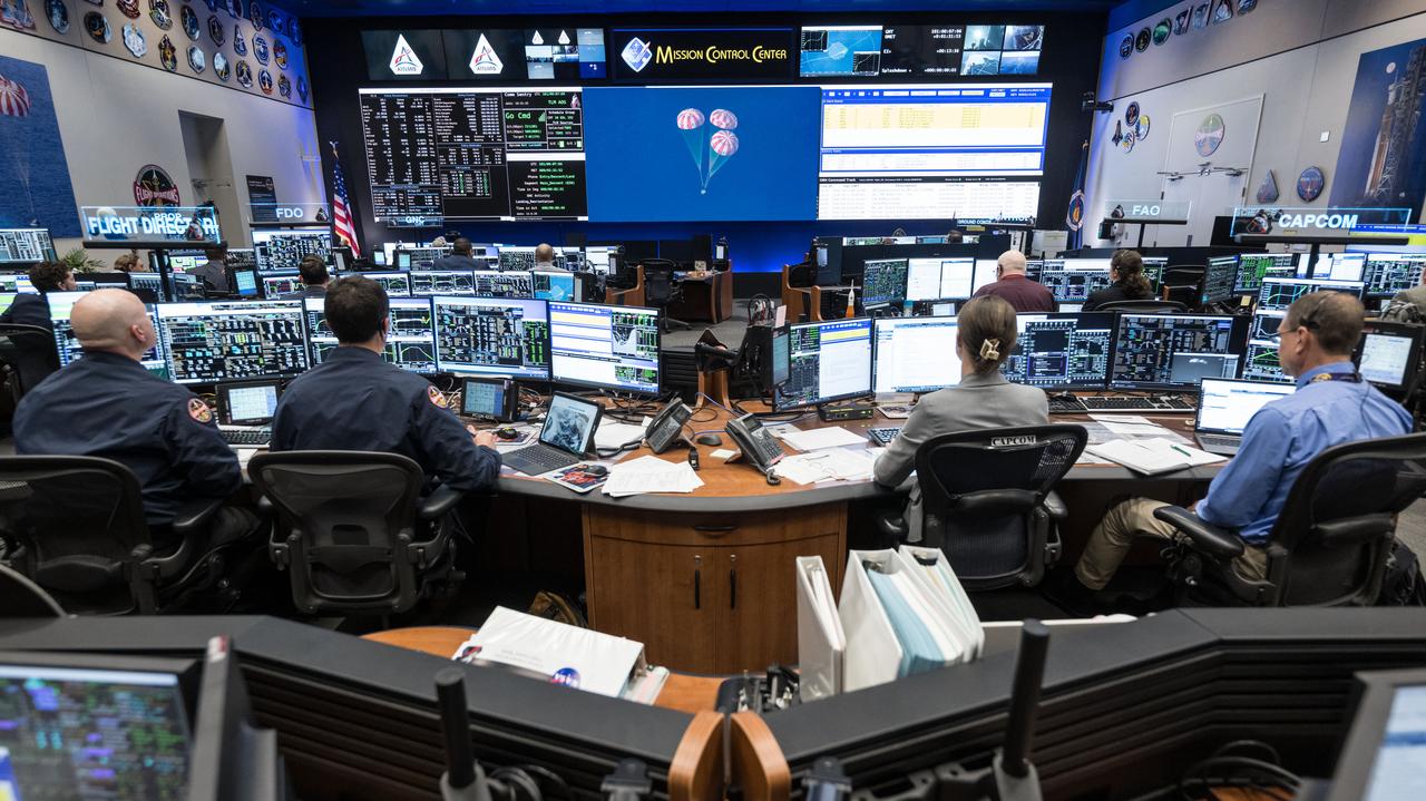 NASA's Artemis II Mission Control team celebrates splashdown in Houston