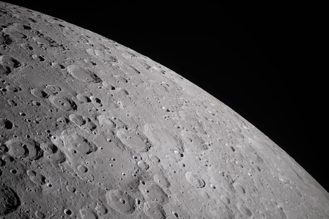 Moon craters photographed by the Artemis II crew during the lunar flyby