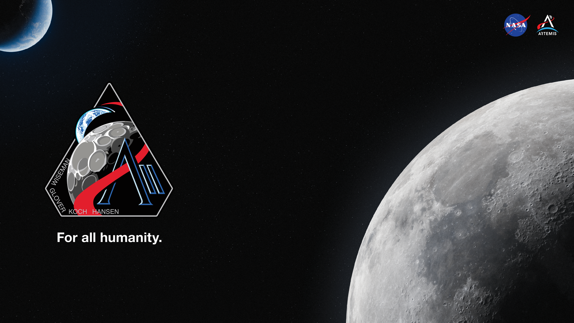 Artemis II virtual background artwork — Orion spacecraft with the Moon