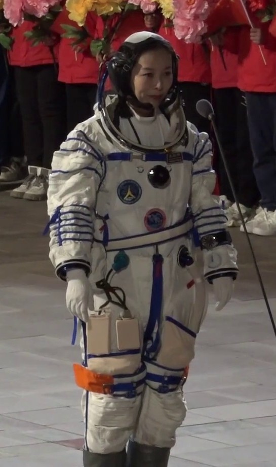 Wang Yaping before the Shenzhou 13 launch — likely candidate for the first Chinese woman to walk on the Moon