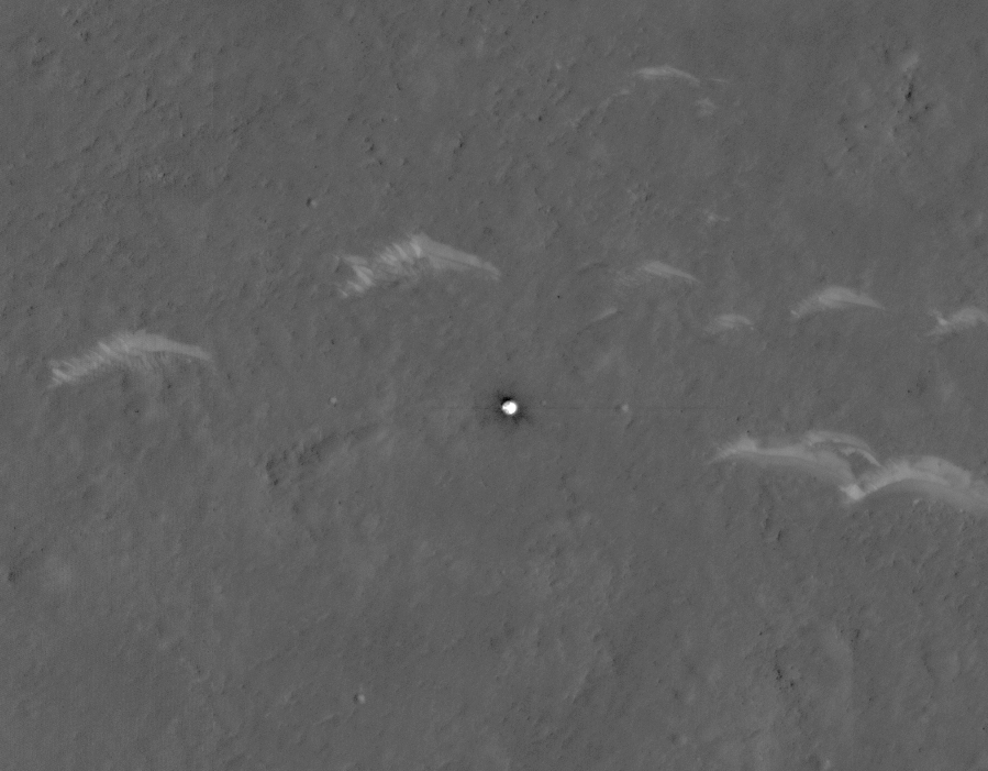 Zhurong's heat shield on Mars, imaged by NASA's Mars Reconnaissance Orbiter — a prologue to Tianwen-3 sample return