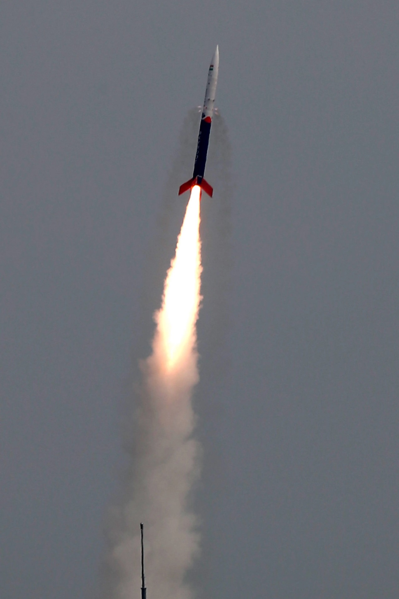 Skyroot Aerospace's Vikram-S rocket lifting off during Mission Prarambh — India's first private rocket launch, November 2022